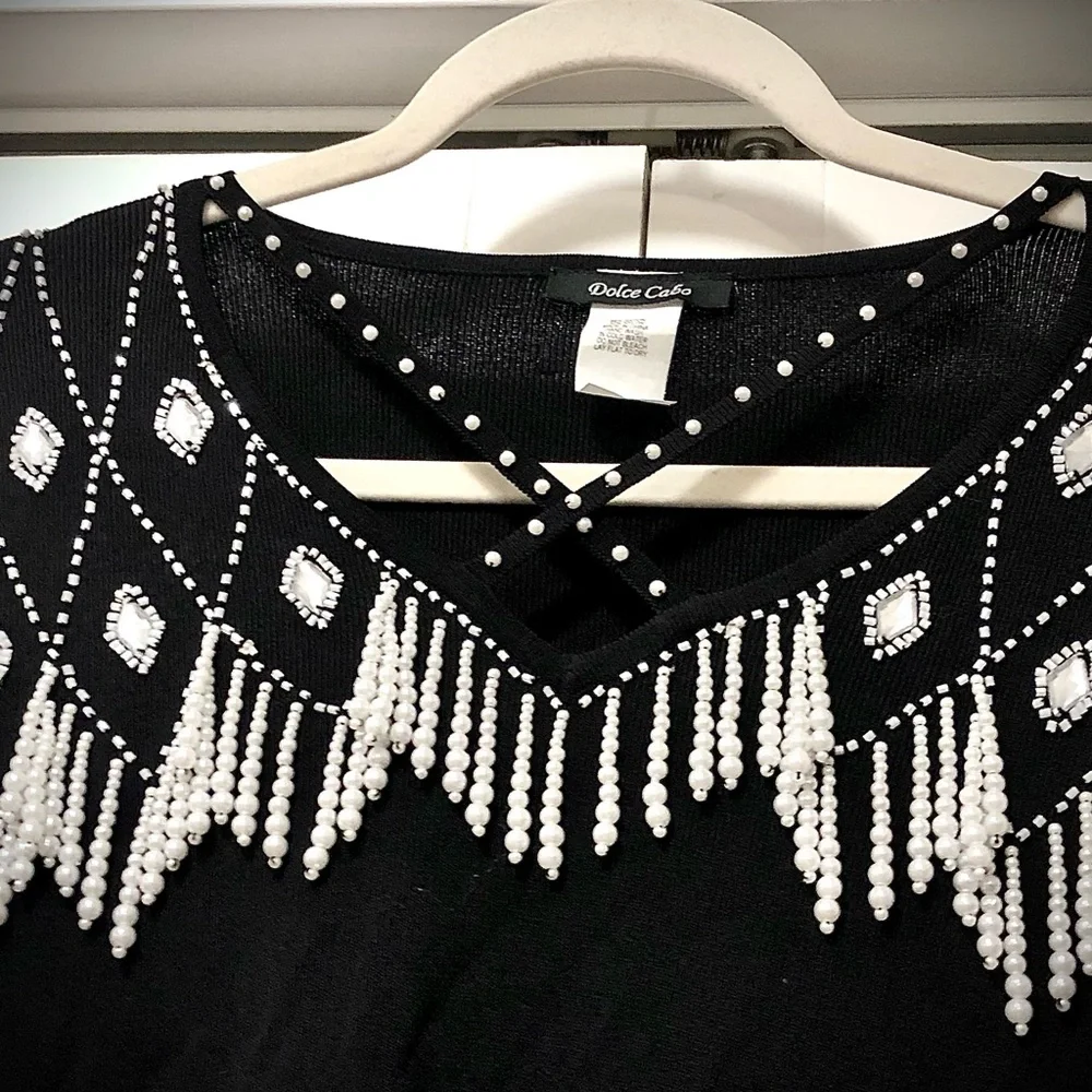 Vintage Pearl Drop Dolce Cabo Shirt Tag size XL fits more like M - L - Picture 2 of 8